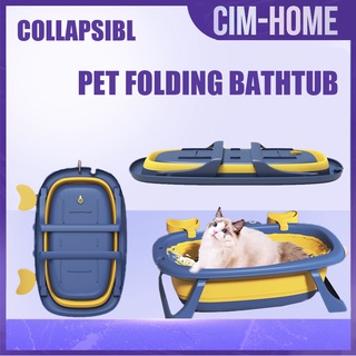 Cat/Dog Bathtub Pet Bath Foldable Blue Bathtub Family/Travel Use