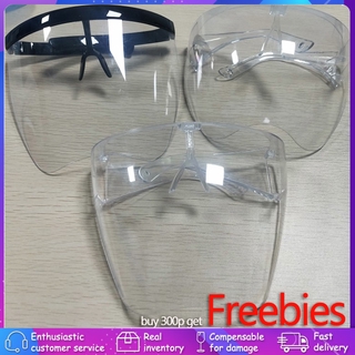 (Full Face Shield) face sheild PET with eyeglass glasses pouch balck bags Clear transparent Protective Goggles Anti-splash Safety Glasses Face Protection Clear face shields Work Safety Glasses Detachable Goggles miband