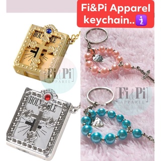 keychain SET GIFT OR GIVE AWAY LIVE WITH FAITH (BIBLE+ROSARY)