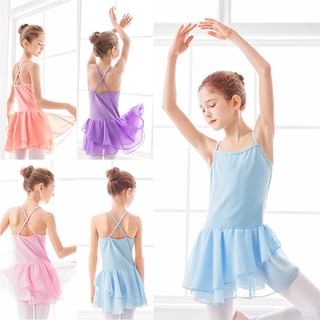 Ballet Leotards for Girls Sleeveless Ballet Dress Chiffon Skirts Gymnastics Leotard Kids Costume Dancewear