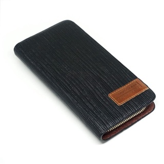 Wl9 M1 Long Fold Wallet Men Synthetic Leather PU Leather Motif Import - Black Elegant Wallet Best