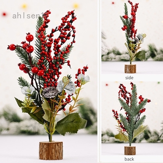 ahlsen Christmas Berry Artificial Pine Cone For Christmas Decoration Fake Flower Artificial Pine Tree Branch DIY Home Party Decor