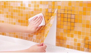 PVC Waterproof Self Adhesive Wallpaper Kitchen Oil-proof Bathroom Toilet Wall Sticker Mosaic (8)