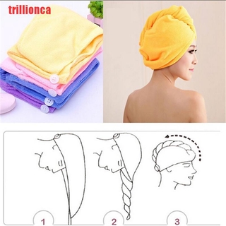 [trillionca]Microfiber Hair Wrap Towel Drying Bath Spa Head Cap Turban Twist Dry Shower Hot