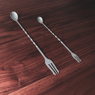 Cocktail Spoon Stirring Bar Mixing Long Spoon Stainless Steel Spiral Pattern Cocktail Stirrers Spoon