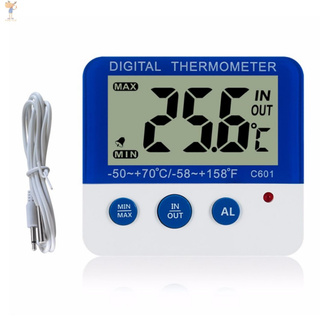 [NEW]Digital Fridge Thermometer with Alarm and Max Min Temperature Easy to Read LCD Display Digital Refrigerator Freezer Thermometer for Indoor Outdoor