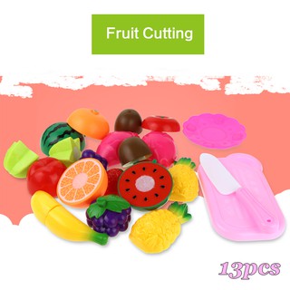 13pcs Kitchen Food Fruit Cutting Set Kids Pretend Play Educational Toys for Girls Gifts