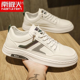 ✘Antarctic men s shoes autumn 2021 new white shoes leather men s casual sports work flat bottom shoe