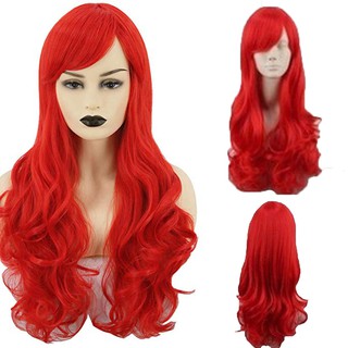 Little Mermaid Ariel Wig Wavy Cosplay Wig Synthetic Long Red Curly Costume Wigs