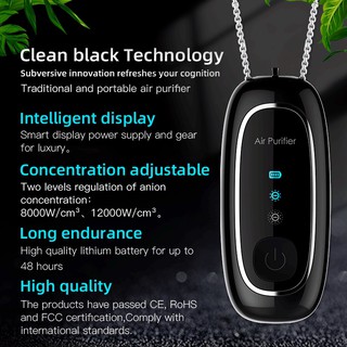 COD 2021 Upgraded Wearable Air Purifier Necklace Mini Personal Portable Air Freshener Ionizer/120 Million Negative Ions