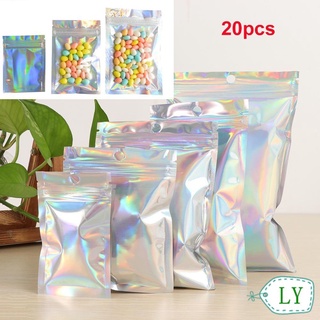 LY 20 Pcs Plastic Storage Pack Reclosable Pouches Packaging Bag Self Seal Retail Waterproof Aluminum Foil Zipper