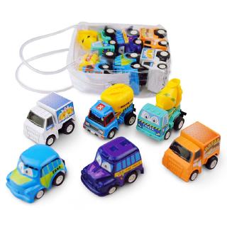6 PCS Children's Toy Mini Car Pull back Vehicle Simulation Model Plastic Car Baby Gift