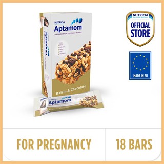 【Available】Nutricia Aptamom Prenatal Cereal Bar - Raisin and Chocolate with DHA (18 bars x 40g)