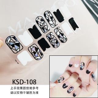 KSD104 3D Finger Nail Sticker Colorful Laster Nail Art Back Adhesive Fake Nail Sticker DIY Manicure (4)