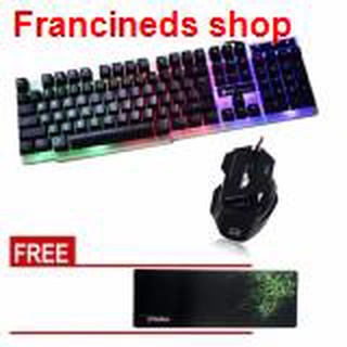 ❍LC Gaming Keyboard, USB LED Mouse Bundle with Free Extender Razer Mouse Pad