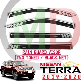 Nissan Terra 2019-2020 Rain Guard Window Door Visor (Two Toned / Black Net)