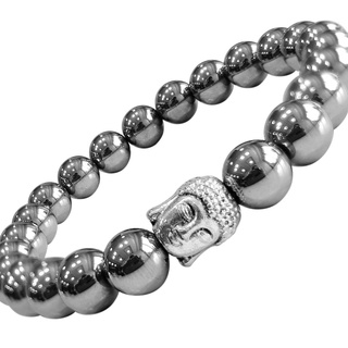 Shungite With Buddha High Quality Grade Gemstone Crystal Bracelet Healing Reiki Chakra