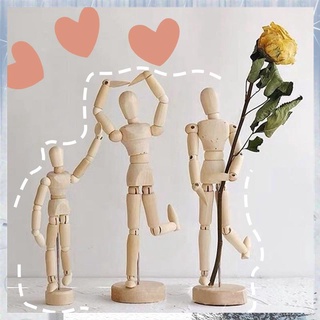 【Available】Creative Puppet Toy Ornament Adjustable Joint Doll Hand Wooden Human Model Movable Joint (3)