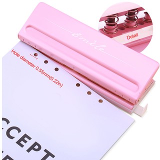 【Reliable quality】Candy Color Metal 6 Hole Punchers A4/A5/A6/B3/B4/B5 Standard Leaf Paper Punch 6 Ho