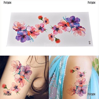 Fstyz Women Waterproof Temporary Fake Tattoo Sticker Watercolor Orchid Arm DIY Decals,
