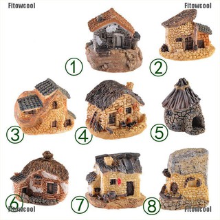 [COD]Fcph Vintage Houses Miniature Fairy Garden Home Houses Decoration Mini Craft Micro Beauty