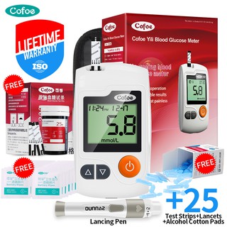 Cofoe Buy Yili Blood Glucose Meter Diabetes Monitor Blood Sugar Glucose Monitor with Free 25pcs Test