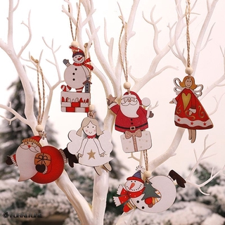 Christmas wooden pendant decoration creative wooden crafts Milu old man snowman color wooden doll decoration FURNITURE