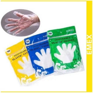 100pcs/50pairs Food Handling & Preparation Disposable Plastic Gloves