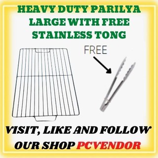 HEAVY DUTY PURE STAINLESS PARILYA / IHAWAN LARGE griller with FREE TONG