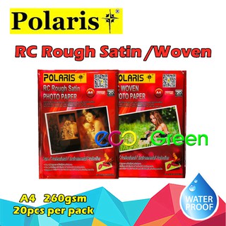 Polaris resin RC Linen woven & RC Rough Satin Photo paper water proof A4size 20pcs