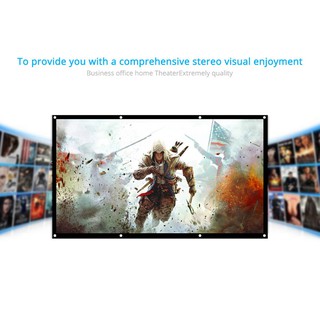 H120 120'' Portable Projector Screen HD 16:9 White 120 Inch Diagonal Projection Screen Foldable Home