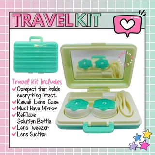 TRAVEL KIT ♡ TEAL LUGGAGE CONTACT LENS COMPACT TRAVEL KIT
