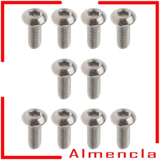 【Hot Stock】[ALMENCLA]10pcs/lot M3 Titanium Hex Allen Socket Button Head Screws M3 x 6mm/8mm/10mm/