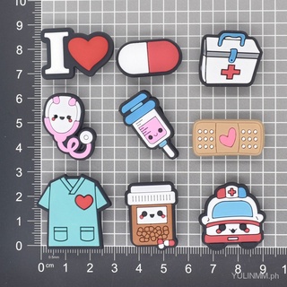 YL【Jualan spot】Medical Theme Jibbitz For Clog Slippers Charms Pins Decorations Doctor Nurse Hospital Theme Cartoon Jibbitzslippers
