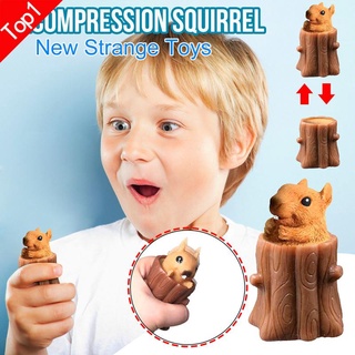 Pop It Squeeze Squirrel Toys Squeeze Decompression Tree Stump Animal Stress Relief Toy Fidget toys