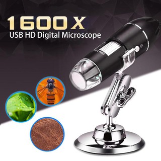 1600X USB Digital Microscope Electronic Microscope 2MP 1080P Camera Endoscope 8 LED Magnifier Adjustable with Stand For PC