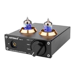 AIYIMA TUBE-T3 HiFi Preamplifier Vacuum 6J2 Tube MM Phono Preamplifier Vinyl Record Player Stereo Tube Preamp Amplifier Turntable DIY 12V