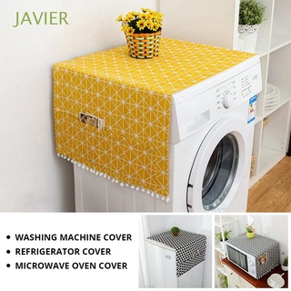 JAVIER Practical Microwave Cover Printing Oven Refrigerator Cover with Pocket Cloth Home Multifunctional Dustproof
