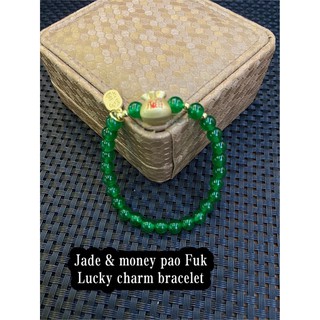 jade stone & money pao fuk charms bracelet