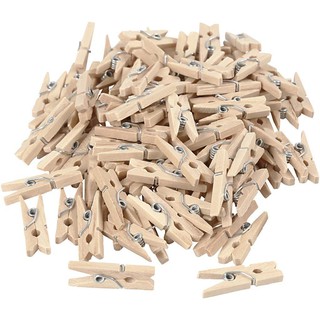 topfire 50pcs 25mm Mini Natural Wooden Clips for Photo Clips Craft home decor
