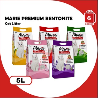 Marie Premium Bentonite Cat Litter Cat Sand Sakura, Lavender, Lemon, Apple and Green Tea 5L