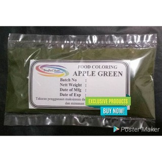 Apple GREEN FOOD Color / GREEN FOOD GRADE. 100gr