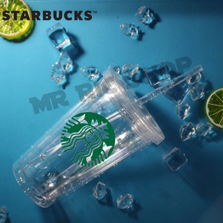 Venti Cup Double Wall Bottle Acrylic Tumbler Mug 16oz with Straw Crystal Clear Transparent Plastic