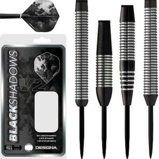 Designa Black Shadow V2 Darts - 22g 23g 24g 25g Steel Tip 90% Tungsten dart pins