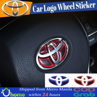 【SOYACAR】【Toyota】Car Steering Wheel Decor Front Rear Emblem Badge Waterproof Steering Wheel Sticker (1)