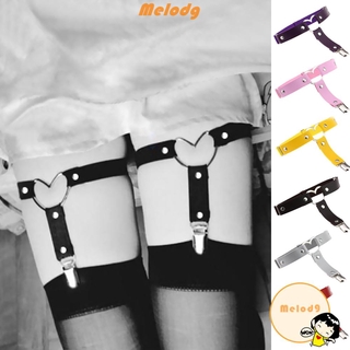 MELODG Elastic Garter Belt Gothic Accessories Pu Leather Heart Leg Garter Straps Women Punk Black Harajuku Thigh Harness/Multicolor