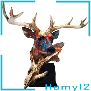∈✇☃【HOT】 [HOMYL2]Nordic Style Elk Head Statue Desktop Deer Figurine Desk Decoration Artwork