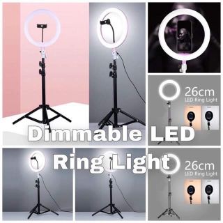 Dimmable 26cm LED Ring Light Selfie Fill-in Lighting Studio RingLight With Tripod Stand