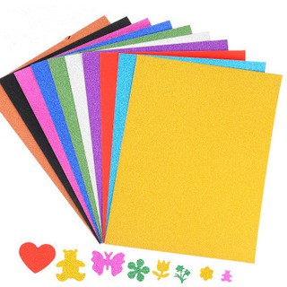 10pcs Premium thick assorted glitter holographic cardstock paper glitter foam sticker board card