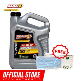 MAG 1 5W30 Full Synthetic Oil Gasoline Engines 1 Gal PN#69146 with AnySafe V20 KF80 Face Mask (1)